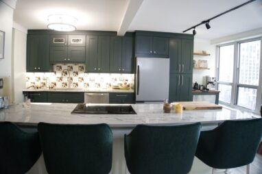 Ultra Craft Kitchen - Shaker Wide in Bottle Green with Quartzite Maldive Counters