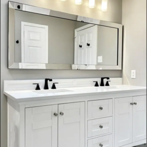 White Shaker Double Vanity by Classic Renovations