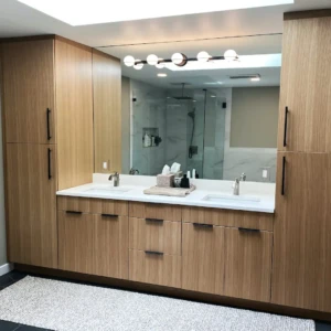 Cascade White Quartz Double Vanity