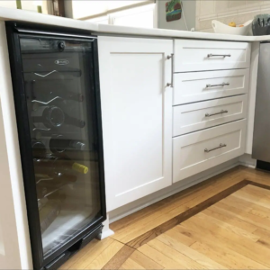 Custom Wine Refrigerator with Decorative End Panel