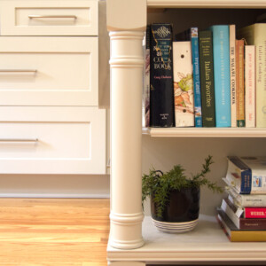 Close Up of Putty Colored Durasupreme End Cap and Turned Post