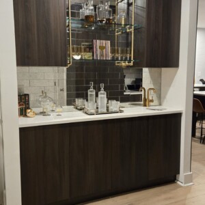 Olmo Wet Bar with Tab Edge Pulls in Matte Black Olmo Wet Bar with Tab Edge Pulls in Matte Black