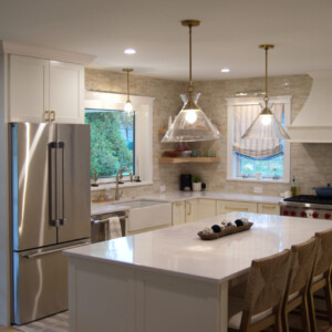Fabuwood Galaxy Dove Kitchen with Custom Hood by McCloy Construction
